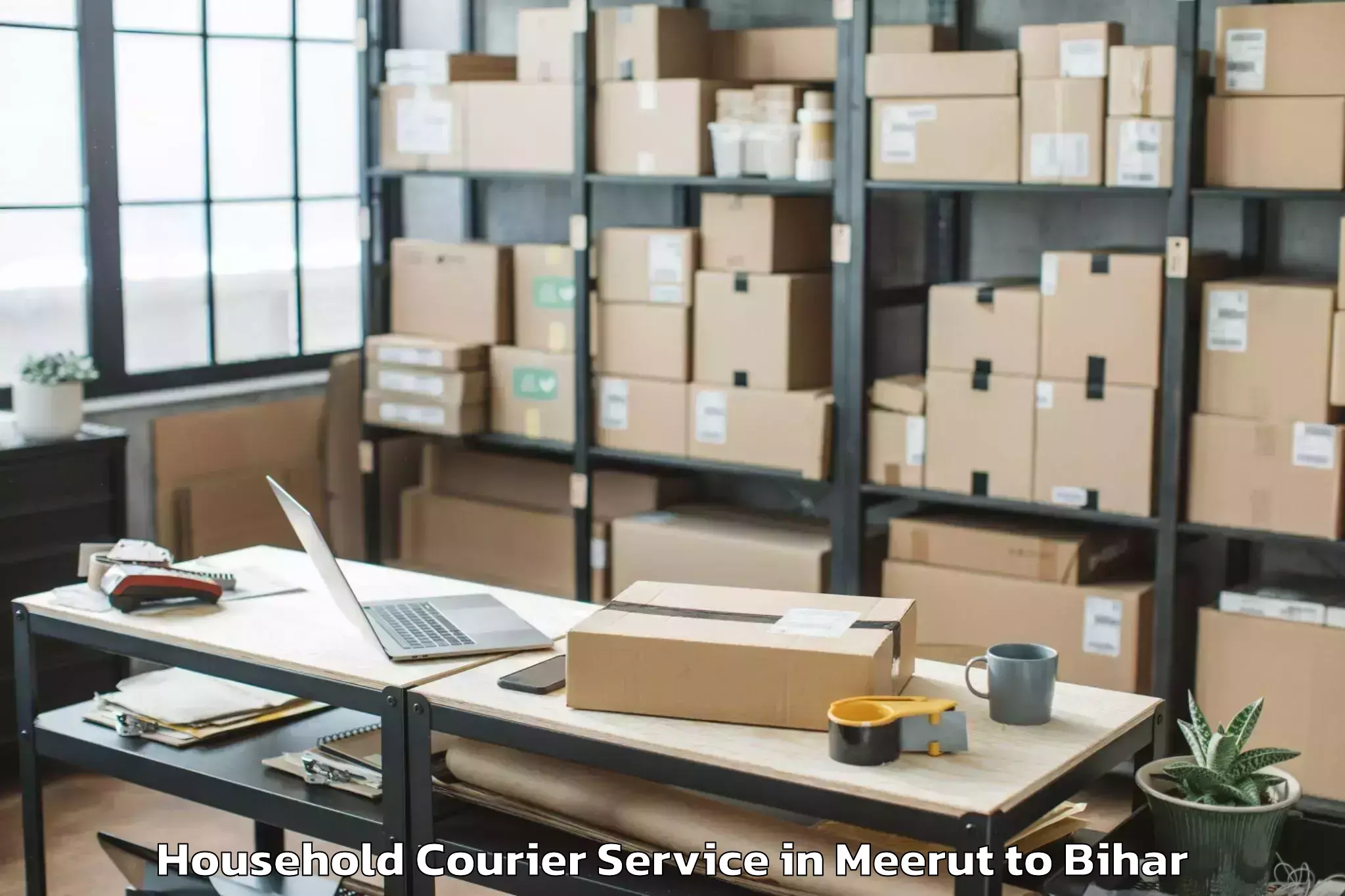 Easy Meerut to Purnahiya Household Courier Booking